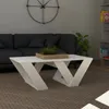 DECORTIE Pipra Moderner Couchtisch Weiß , 110 x 60 x 40 cm Produktbild-Vorschau 1