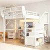 MODFU Jugendbett 140 x 200 mit Schreibtisch,Metall-Hochbett Produktbild-Vorschau 1