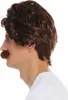 WIG ME UP Perücke Schnauzbart Braun 70er Retro Cop Produktbild-Vorschau 4