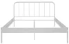 A white metal bed frame shown from the front against a white background. Produktbild-Vorschau