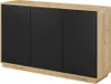 Buffet Raven mit 3 Türen, Mattschwarz und Holzoptik, 121cm Produktbild-Vorschau 8