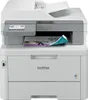 A white and gray Brother color laser multifunction printer is shown from the front. Produktbild-Vorschau