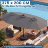 COSTWAY Doppelsonnenschirm 375x200cm, Gartenschirm mit Produktbild-Vorschau 7