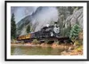 Gerahmtes Poster - Schwarzer Rahmen - Alt Lokomotive Berge Produktbild-Vorschau 1