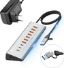 Hub USB 3.2 10 en 1 avec alimentation de 36 W et câble 2 en Voir les images du produit 1