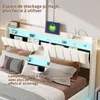 Lit Coffre 140x200 cm avec éclairage LED et Charge USB, Lit Voir les images du produit 5