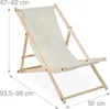 Relaxdays Liegestuhl Holz, Holz Strandliege mit Stoffbezug, Produktbild-Vorschau 4