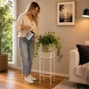DanDiBo Blumenhocker Weiß Metall Eckig 50 cm Blumenständer Produktbild-Vorschau 6