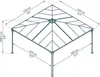 A diagram showing the dimensions of a gazebo. Náhled obrázku produktu