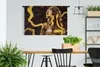 MuchoWow® Wandteppich Wandbehang Frau - Schwarz - Gold Produktbild-Vorschau 2