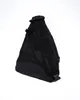 A black backpack is shown from the back, against a white background. Produktbild-Vorschau