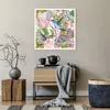 Poster - Poster ohne Rahmen - Vogel Schmetterling Blume - Produktbild-Vorschau 6
