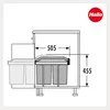 Hailo Tandem 3650101 Einbau-Mülltrenner mit 2 Eimer a15 Produktbild-Vorschau 3