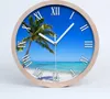 Holzuhr 30fi cm wanduhr - weiße Spitzen - tropischer Strand Produktbild-Vorschau 1