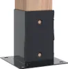 A black metal post anchor with a wooden post inserted. Produktbild-Vorschau