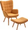 HOMCOM Sessel mit Hocker, Ohrensessel mit Hoher Rückenlehne Produktbild-Vorschau 1
