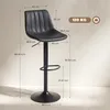 HOMCOM 2er-Set Barhocker, Höhenverstellbarer Barstuhl Produktbild-Vorschau 3