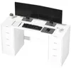 HOMCOM Bureau met 8 lades, modern bureau, 140 x 53 x 75 cm, Productafbeelding-voorbeeld 1