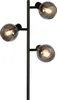 Lampa podłogowa art deco czarna 3-światłowa z przydymionym Podgląd zdjęcia produktu 2