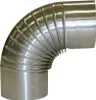 Kaminrohrbogen 90° fest ohne Tür Ø120mm silber Produktbild-Vorschau 4