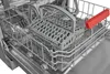 Close-up view of the interior of a dishwasher, showing the upper rack and a cutlery basket. Produktbild-Vorschau