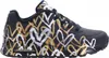 A side view of a black sneaker with a metallic heart pattern. Produktbild-Vorschau