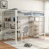 Hoogslaper 140 x 200 cm met bureau, inbouwkast en planken, Productafbeelding-voorbeeld 1