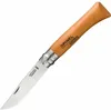 A single Opinel folding knife with a wooden handle and a steel blade is shown against a white background. Podgląd zdjęcia produktu