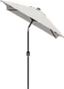 A rectangular umbrella tilted to the side, with a black pole and a light-colored canopy. Produktbild-Vorschau