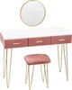 Schminktischel Deluxe – Rosa – Inklusive Spiegel & Hocker – Produktbild-Vorschau 1