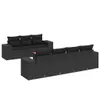 Design 8-tlg. Garten-Sofagarnitur mit Kissen Schwarz Poly Produktbild-Vorschau 2