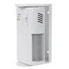 A white motion sensor alarm with a PIR lens and a mode switch. Produktbild-Vorschau