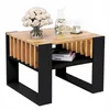 Couchtisch Mit Lamellen 55x55 Eiche/Schwarz Loft Produktbild-Vorschau 1