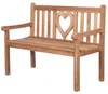 Teakholz Gartenbank Herz 120 cm Produktbild-Vorschau 1