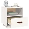 The Living Store Nachttisch Weiß 40x34x45 cm Massivholz Produktbild-Vorschau 5