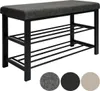 Kovový botník s lavicou 81x32x46 cm Lavica na topánky sivá Náhľad obrázku produktu 1