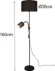 LED Stehlampe  mit Leselampe Stoffschirm Schwarz Wohnzimmer Produktbild-Vorschau 4