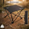 Faltbarer Campingtisch Schwarz mit 2 Getränkehaltern – Produktbild-Vorschau 2