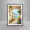 Gerahmtes Poster - Schwarzer Rahmen - Haus Santorini Blumen Produktbild-Vorschau 5