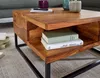 FineBuy Table basse 60x60x34,5 cm Sheesham massif / métal Voir les images du produit 5
