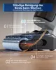 Close-up diagram of a wet dry vacuum cleaner's brush head, illustrating its cleaning process with numbered steps and text overlays. Produktbild-Vorschau