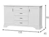 Kommode weiß 90x155x45 cm mit 4 Schubladen 2 Türen im Produktbild-Vorschau 12