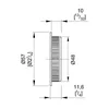 A technical drawing with dimensions of a door handle insert. Produktbild-Vorschau