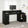 vidaXL Schreibtisch Schwarze Eiche Holzwerkstoff 160 x 55 x Produktbild-Vorschau 2
