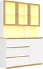 Merax Glasvitrine, mit LED-Beleuchtung, 3 Schubladen, 4 Produktbild-Vorschau 9