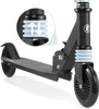 Close-up view of a black and blue scooter, highlighting its shock absorber feature. Náhľad obrázku produktu