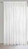 A white sheer curtain hanging from a rod. Produktbild-Vorschau