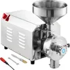 A stainless steel grain mill and its accessories are displayed against a white background. Produktbild-Vorschau
