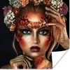 MuchoWow® Poster Frau - Blumen - Lidschatten 100x100 cm - Produktbild-Vorschau 1