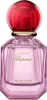 A studio product shot of a pink perfume bottle with a red cap. Voir les images du produit